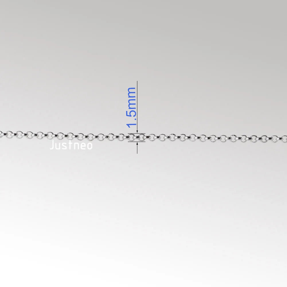 Solid 925 Sterling Silver Rollo/Rolo Chain Loose Rope Link for Jewelry Diy Components and Findings