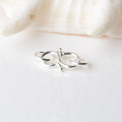 Solid 925 Sterling Silver S-shaped Clasp Hook with Closed Jump Ring, for Necklace / Bracelet Jewelry diy Components