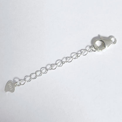 Solid 925 Sterling Silver 10mm Lobster Trigger Clasp with 5cm Extender Chain Plain Silver,Rhodium/Gold plated