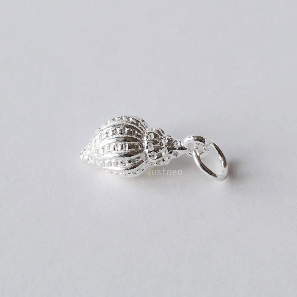 Solid 925 Sterling silver Conch-shaped Charms