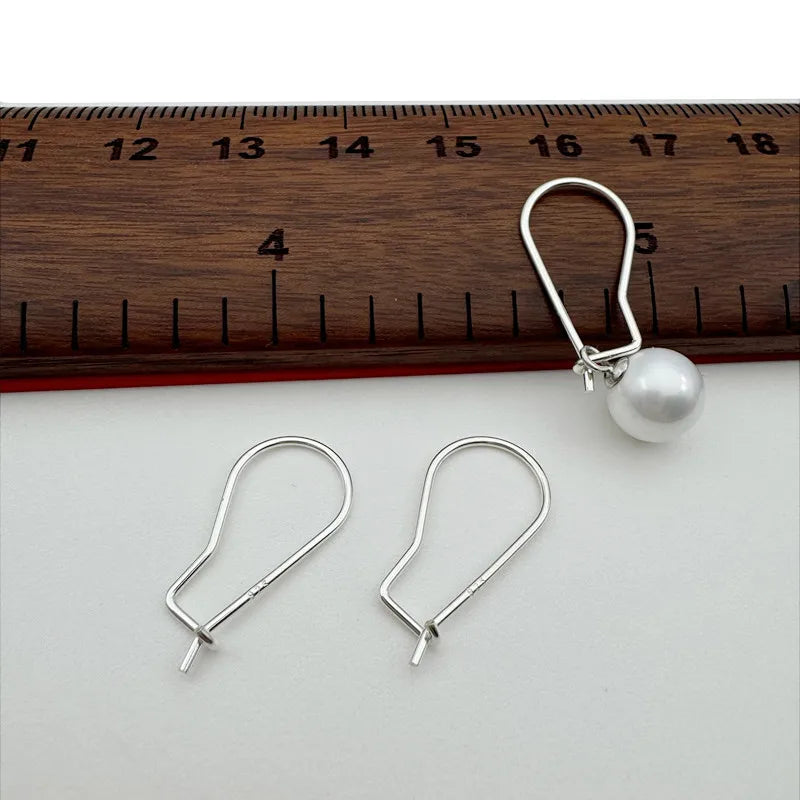 1Pair Solid 925 Sterling Silver 6x18mm Earring Hooks Women Ear Korean Style DIY Accessories Finding Components