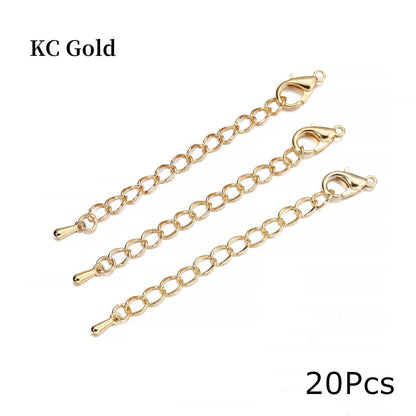 Connecteur de fermoirs à homard pour chaîne de queue d'extension de ton de 50 à 70mm, lot de 10 à 20 pièces