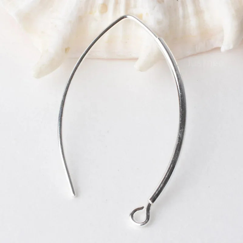 ear hook, solid 925 sterling silver earring wire hooks, sterling silver earring findings components, Jewelry DIY Findings
