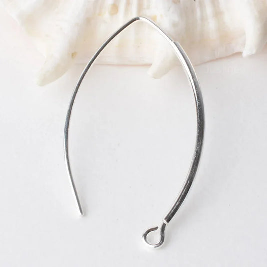 ear hook, solid 925 sterling silver earring wire hooks, sterling silver earring findings components, Jewelry DIY Findings