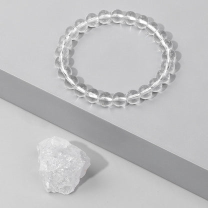 Bracelet extensible avec pierres précieuses en quartz et cristal transparent, 6-12 mm