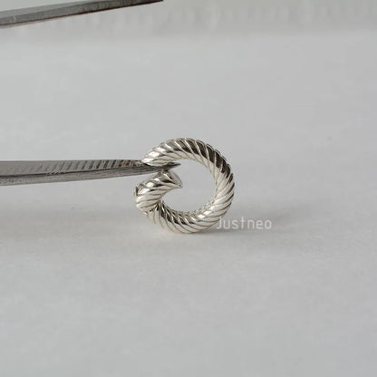 Solid 925 Sterling Silver Spring Rings, Spring Snap Clip Hooks silver Metal Split Rings Small Clamp Clasp for Jewelry Making