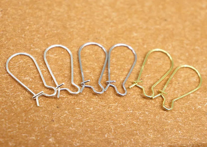 07mm Earring Hook Solid 925 Sterling Silver Ear Wire Hoop DIY Jewelry Making Accessories Supplies Kidney Shaped 1Pair Gold Color