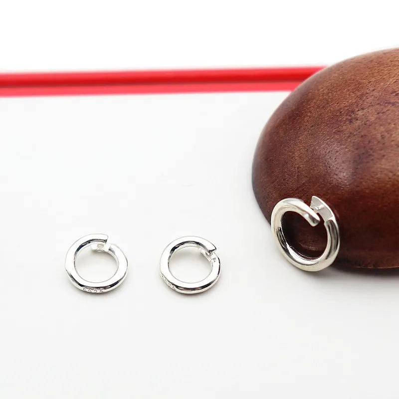 Solid 925 Sterling Silver DIY Jewelry Pendant Connector Bails Clasp Round Components Finding Accessories Making