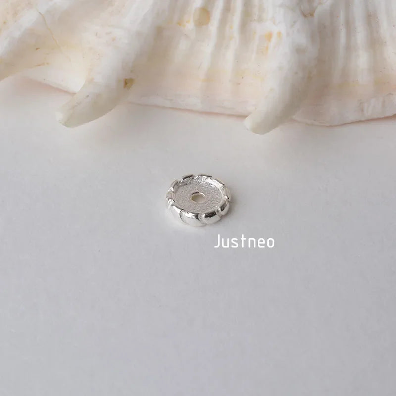 solid 925 sterling silver charm beads, spacer loose bead with 1mm hole jewelry diy components accessories