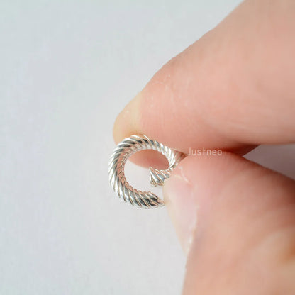 Solid 925 Sterling Silver Spring Rings, Spring Snap Clip Hooks silver Metal Split Rings Small Clamp Clasp for Jewelry Making
