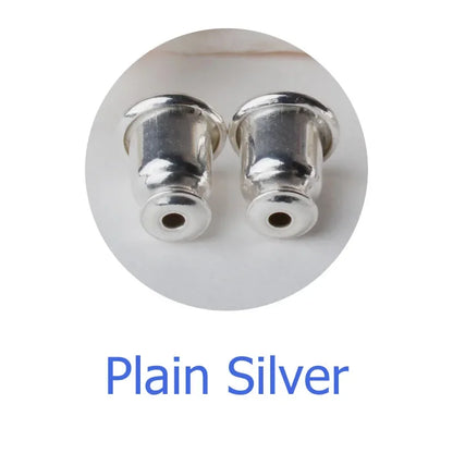 earnut,  solid 925 sterling silver earring backs,earring friction back stopper for stud earrings, 1 pair