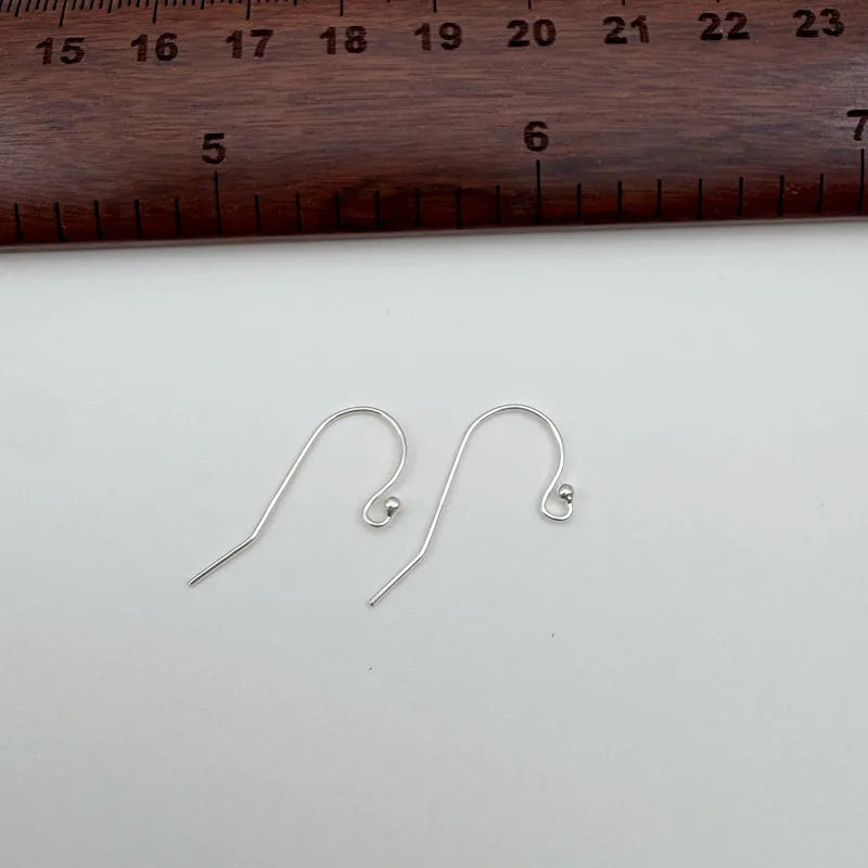 1Pair Solid 925 Sterling Silver Earring Hooks 0.6mm DIY Accessories Making Ear Hook in Various Color Components Finding