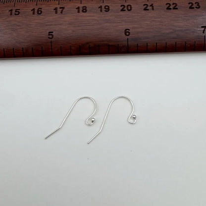 1Pair Solid 925 Sterling Silver Earring Hooks 0.6mm DIY Accessories Making Ear Hook in Various Color Components Finding