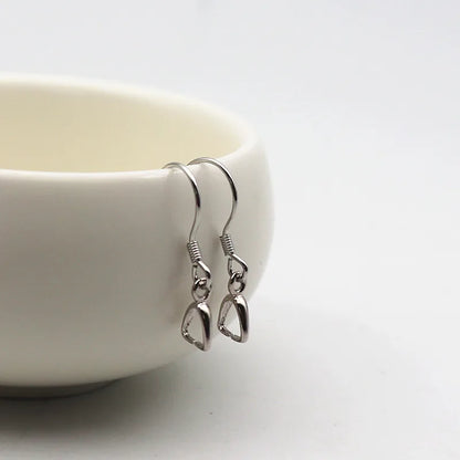 1Pair Solid 925 Sterling Silver Earring Hook with Small Pinch Clasp Connector Clip Bail Pendant DIY Jewelry Findings Accessories
