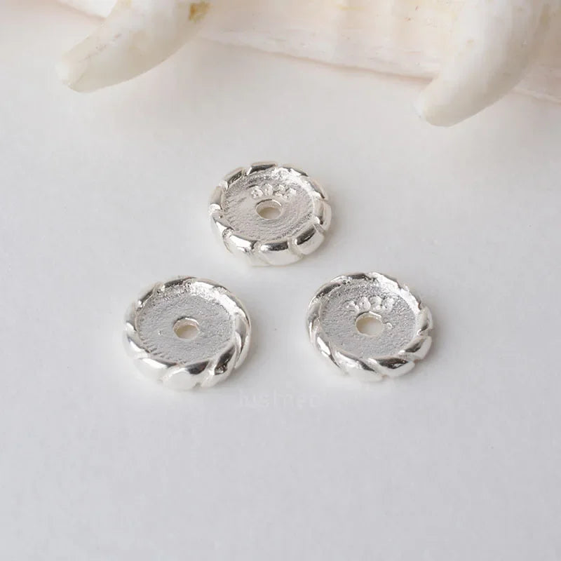 solid 925 sterling silver charm beads, spacer loose bead with 1mm hole jewelry diy components accessories