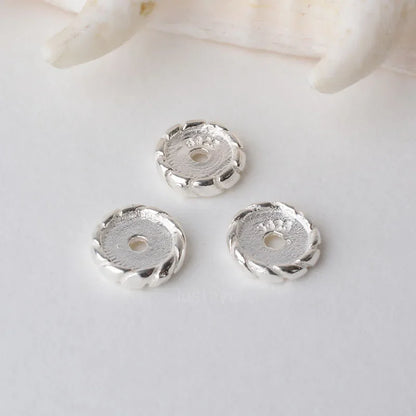 solid 925 sterling silver charm beads, spacer loose bead with 1mm hole jewelry diy components accessories