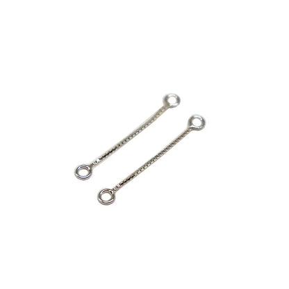 1 Pair Solid 925 Sterling Silver Earring Wire Box Chain 2-4cm for Ear Dangle Making Jewelry DIY Components