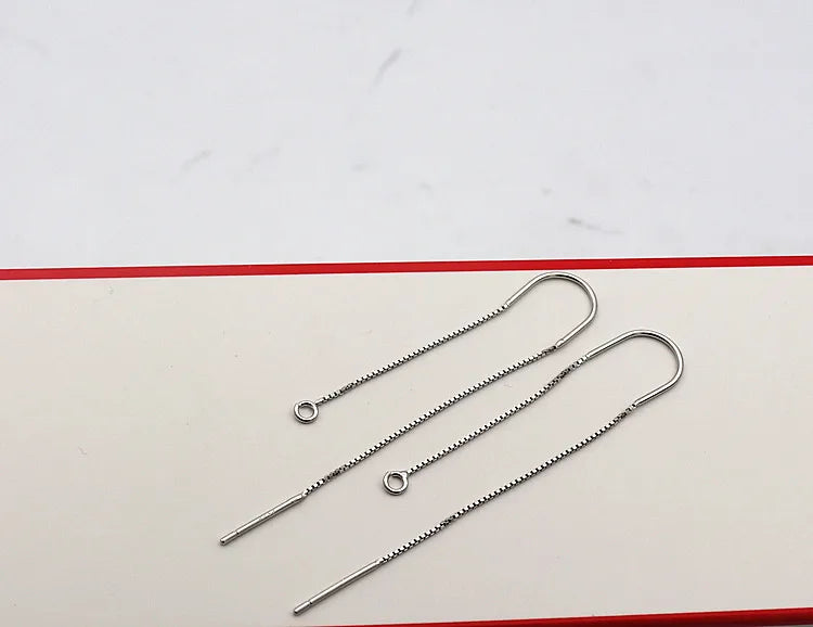 1Pair Solid 925 Sterling Silver Earring Wire Open Loop DIY Jewelry Making for Women Accessories Finding Hypoallergenic 1 Pair