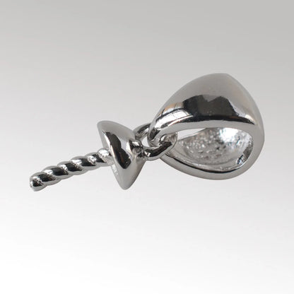 Solid 925 sterling silver bail pendant clasp connector, pinch bail with cup peg for necklace & pendant jewelry