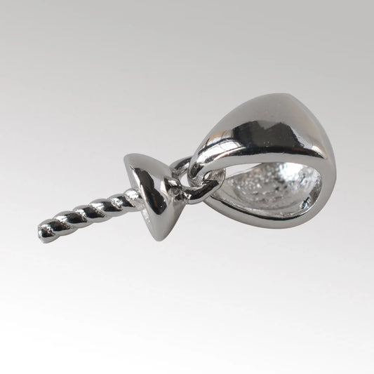 Solid 925 sterling silver bail pendant clasp connector, pinch bail with cup peg for necklace & pendant jewelry
