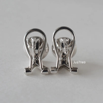925 Sterling Silver Earring Stud Posts and Pull-up Backs with 8mm Pearl earring cups for Jewelry making supplies