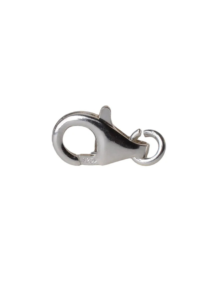 Solid 925 Sterling Silver Lobster Claw Clasp, snap clasp with 1 Open Jump Ring 8-16mm