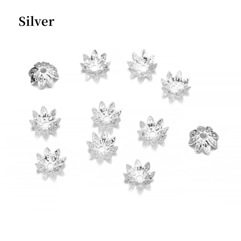 8, 10mm Lotus Flower Spacer Bead Caps, 200pcs