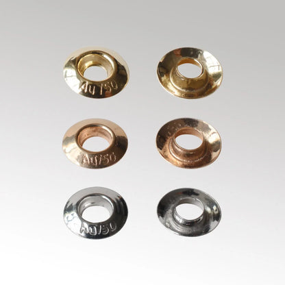AU750 Solid 18k Carat Gold Eyelet Rivets for Big Hole Beads, jewelry DIY gold findings/components