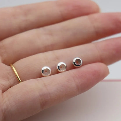1PCS Solid 925 Sterling Silver Beads Rubber Inside Plug Telescopic DIY Jewelry Accessories Making Components Finding