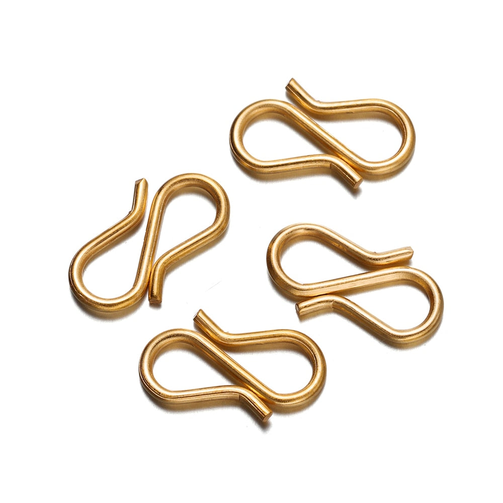 Gold S Shape End Clasps, 20pcs