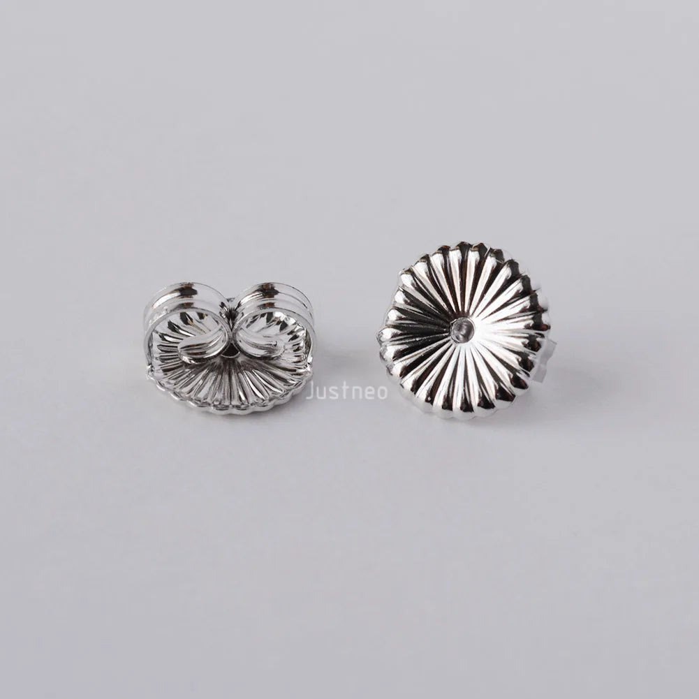 earnut,9.3mm(plain silver) solid 925 sterling silver earring backs,earring friction butterfly back stopper for earstuds
