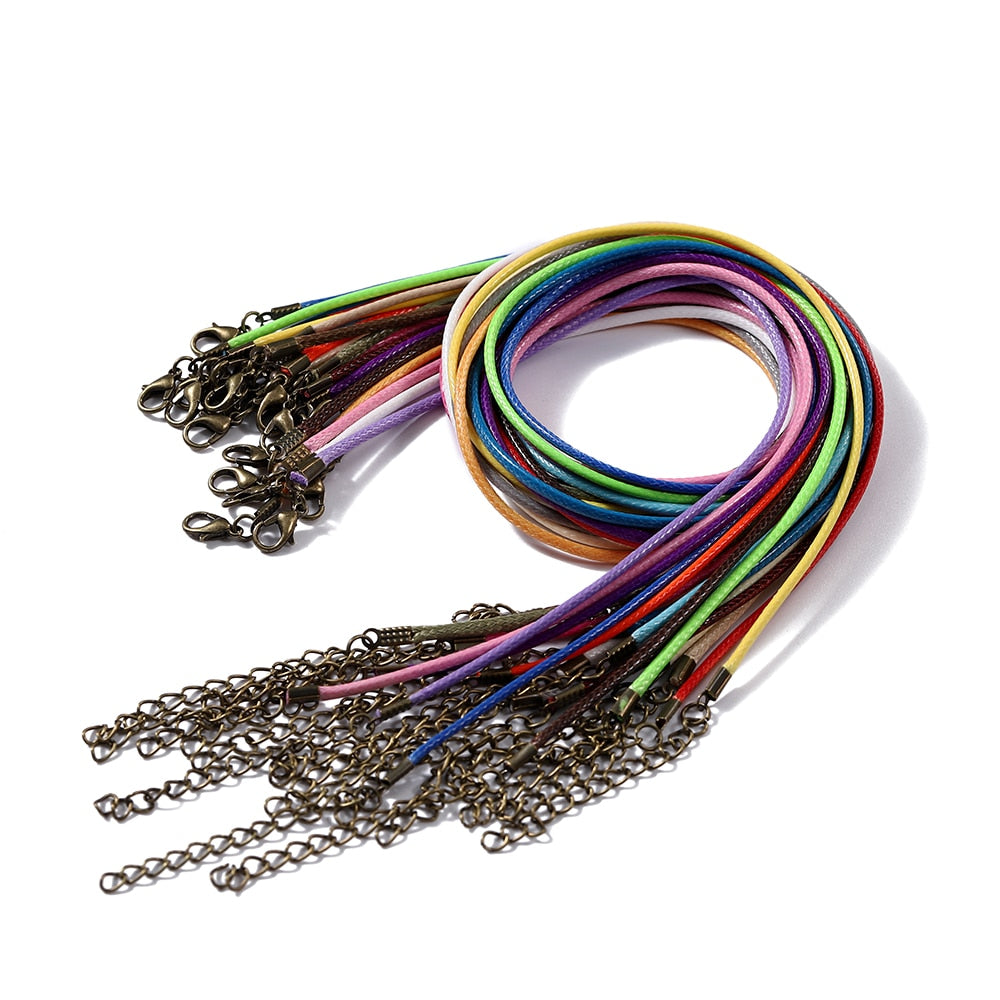 1.5mm Leather Cord, Necklace With Lobster Clasp, 50Pcs