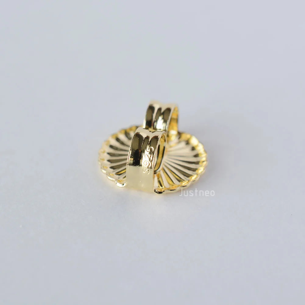 earnut,9.3mm(plain silver) solid 925 sterling silver earring backs,earring friction butterfly back stopper for earstuds