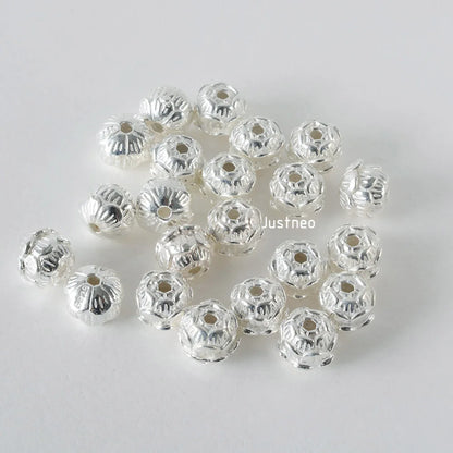 925 Sterling Silver lotus beads, DIY Silver Loose beads for Jewelry Making Findings