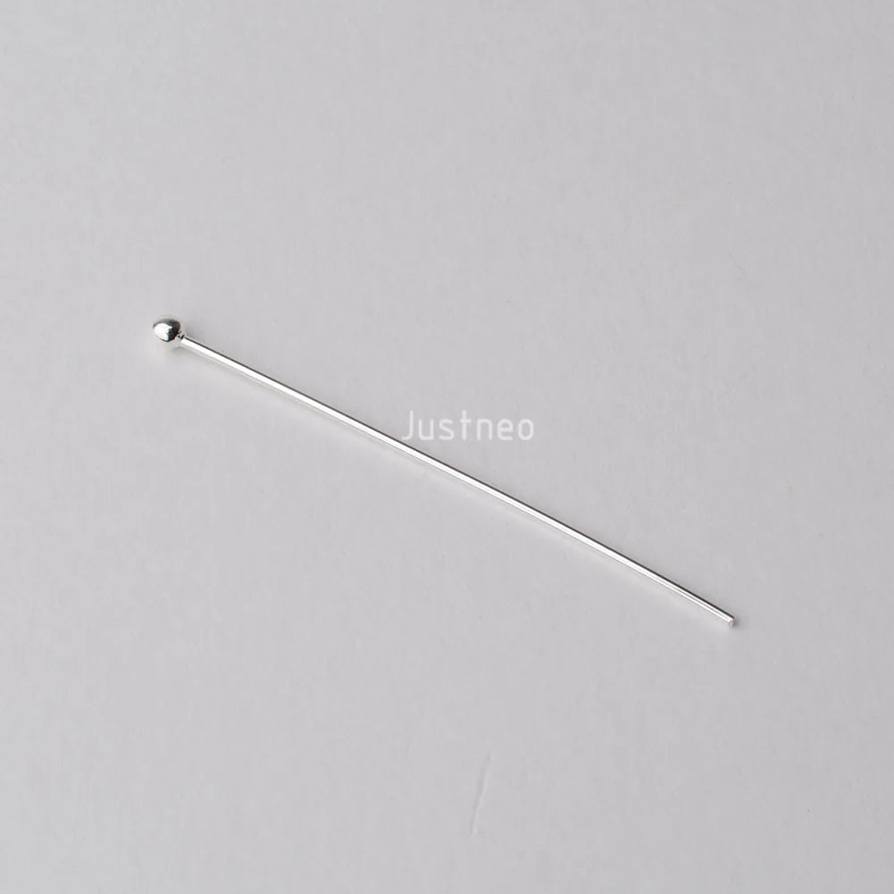 925 Sterling Silver Ball Head Pins For Jewelry Making, Silver Round Bead Head Pins, Silver Findings Head Ball Pins