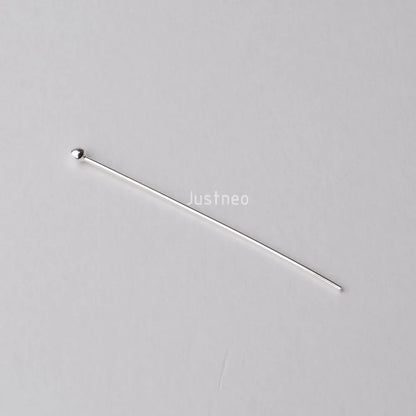 925 Sterling Silver Ball Head Pins For Jewelry Making, Silver Round Bead Head Pins, Silver Findings Head Ball Pins