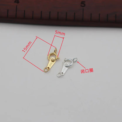 1Set Solid 925 Sterling Silver Double Hole Tag Clasp End Sring Necklace DIY Connector Bracelet String Components Finding