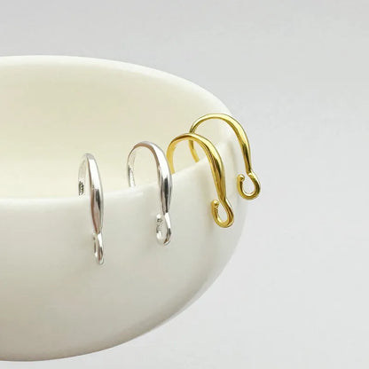 1 Pair Solid 925 Sterling Silver Earring Hook Short DIY Accessories Making Components Finding