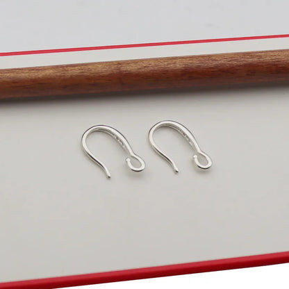 1 Pair Solid 925 Sterling Silver Earring Hook Short DIY Accessories Making Components Finding