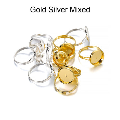 10pcs Adjustable Ring Base for Glass Cabochons