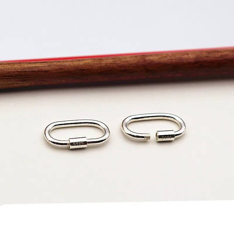 1 PCS Solid 925 Sterling Silver Clasp with Crew  Key DIY Hook Components Accessories Making