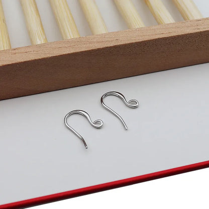 1 Pair Solid 925 Sterling Silver Earring Hooks 15mm  DIY Ear Hook  Making DIY Accessories Finding Components Finding