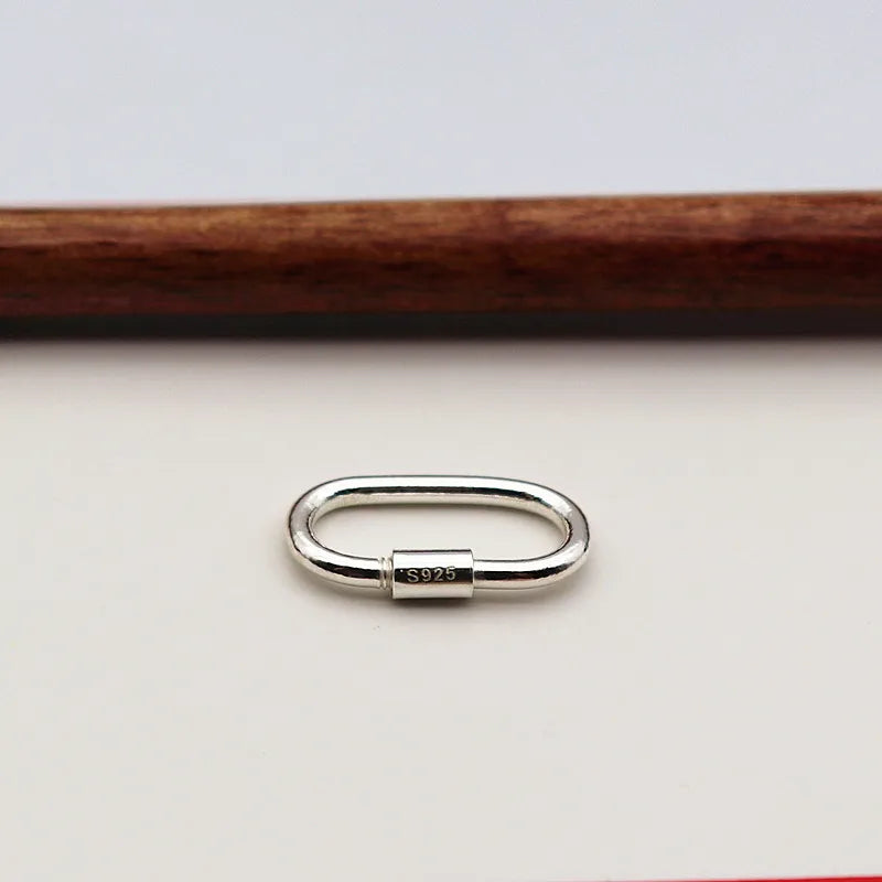 1 PCS Solid 925 Sterling Silver Clasp with Crew  Key DIY Hook Components Accessories Making