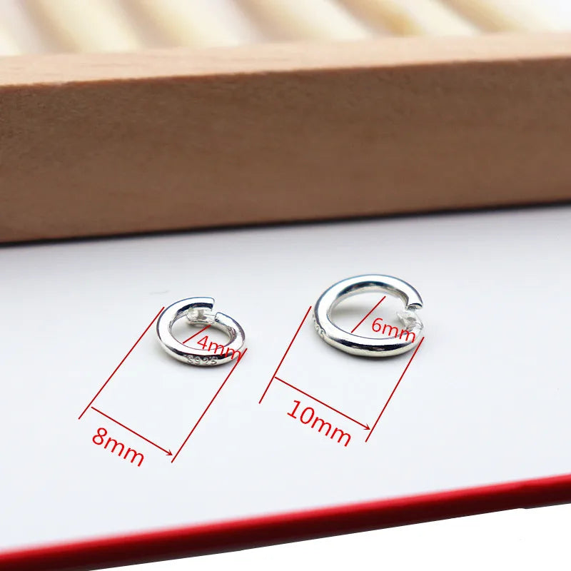 Solid 925 Sterling Silver DIY Jewelry Pendant Connector Bails Clasp Round Components Finding Accessories Making
