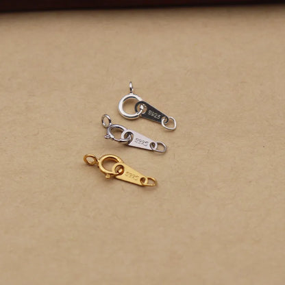 1Set Solid 925 Sterling Silver Double Hole Tag Clasp End Sring Necklace DIY Connector Bracelet String Components Finding
