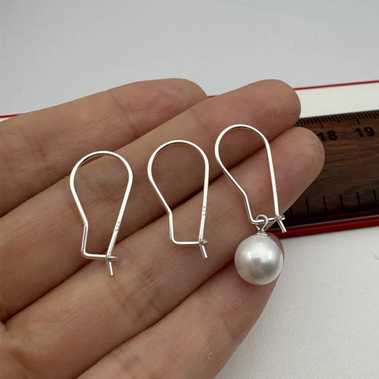 1Pair Solid 925 Sterling Silver 6x18mm Earring Hooks Women Ear Korean Style DIY Accessories Finding Components