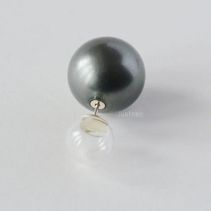 Solid 925 Sterling Silver earring backs, rubber earring backs for studs, silver Double Sided Ball Earrings DIY Accessories