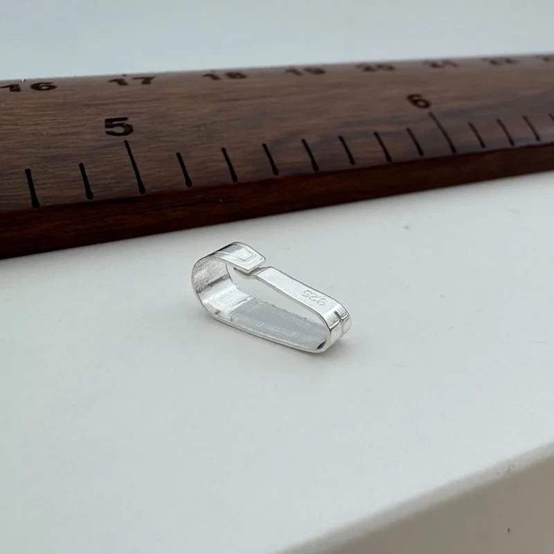 1PCS 12mm Solid 925 Sterling Silver Buckle Pendant Connector DIY Jewelry Accessories Making for Necklace Components