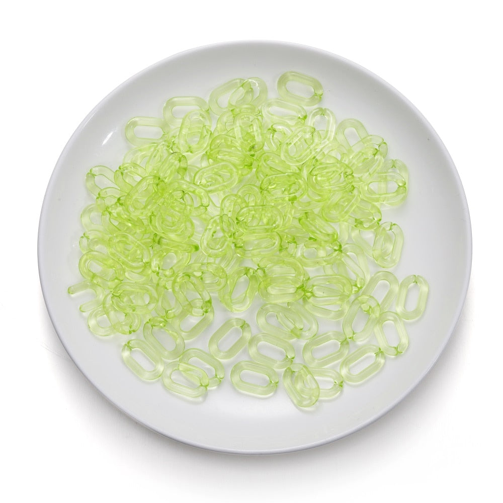 Colorful Acrylic Plastic U Shape Split Ring, 100pcs