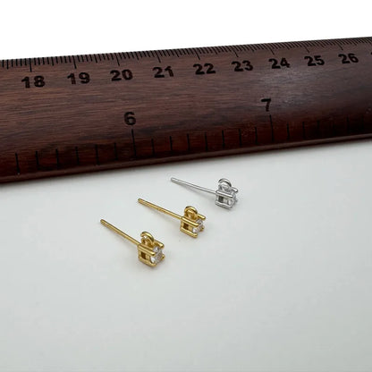 1Pair Solid 925 Sterling Silver Earring Studs with Open Jump RIng 3mm-5mm 4mm DIY Jewelry Making Accessories Finding